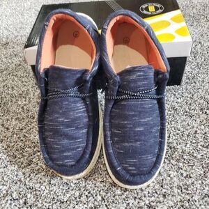 Navy - charcoal heathered slip ons